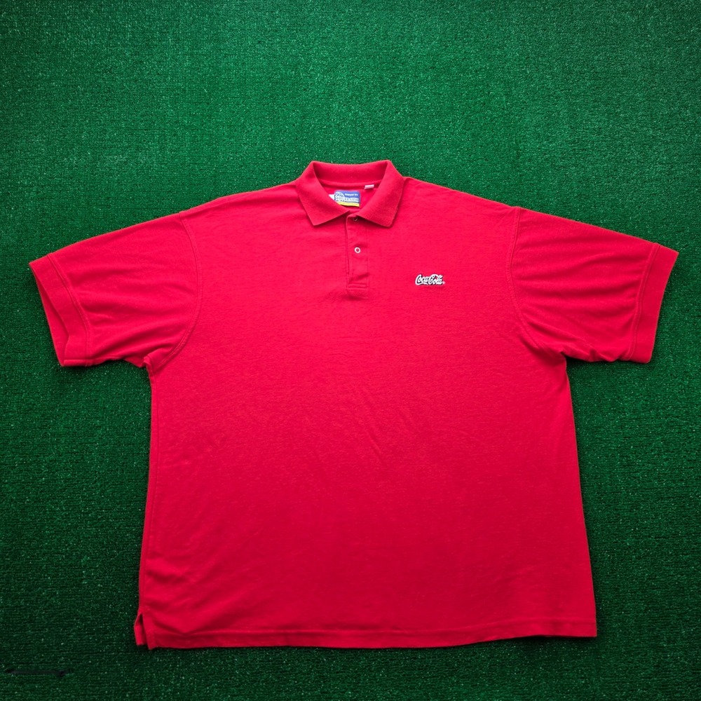 Coca Cola Employee Polo Shirt Mens 2XL Red Short Sleeve Uniform Work Wear